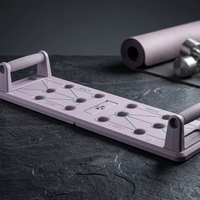 Planche de musculation pliable violet clair multifonction portable pour l'entraînement de la force du haut du corps à domicile