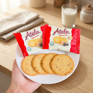 Craquelins au sésame ATELA 150g, goût croustillant et salé, faible teneur en sel et en glucides, service ODM OEM, fabricant vietnamien et offre d'échantillon gratuit - Product Image 4