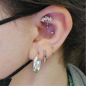 Boucles d'oreilles tendance ROXI en argent sterling S925 avec zircon flocon de neige, passe-partout et élégantes - Product Image 3