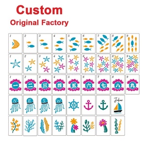 Factory Custom Personalization Sea Ocean Theme Mahjong Tiles Customized <b>Hand</b> <b>Paint</b> Mah Jong Tile American Mahjong Game Set - Product Image 1