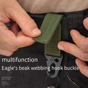 Cinta de nailon QY <span class=keywords><strong>con</strong></span> gancho de escalada, 0.5mm de grosor, accesorios tácticos para exteriores, montañismo, <span class=keywords><strong>cadena</strong></span>, llavero, accesorios para colgar en el cinturón - Product Image 3