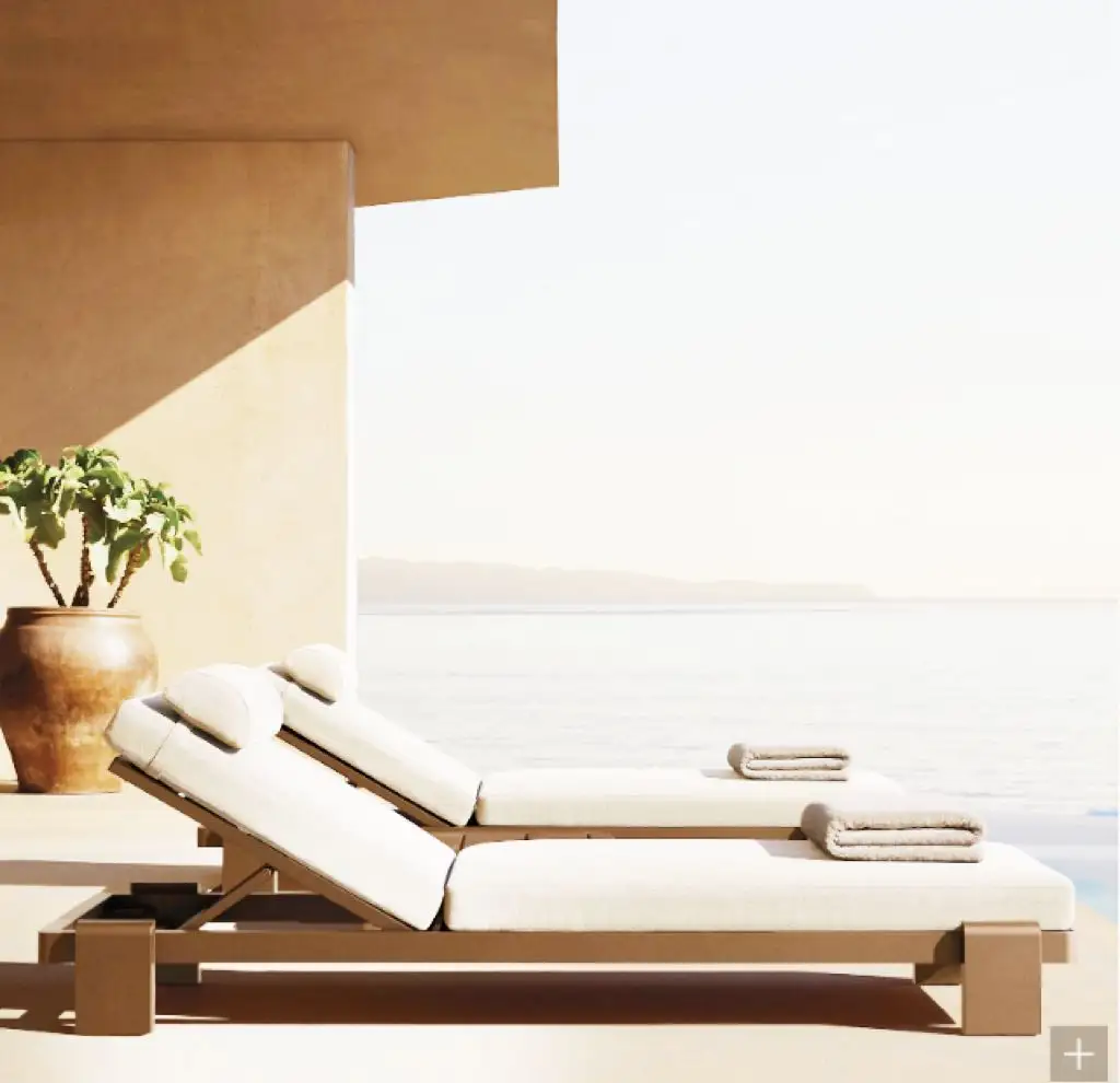 Individuelle Gartenmöbel Becken Liege im Freien Tageschlaf-Lounge Aluminium Terrasse Sonnenliegen mit Kissen