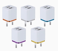 Chargeur mural USB 2.1A 5V Dual Port Cube Power Adapter Plug Block Charging Box Brick pour iPhone Galaxy LG Moto Android Phones
