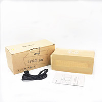 Pengisi daya USB nirkabel cerdas, jam kayu LED Sensor kontrol meja bambu kalender Digital untuk penggunaan dalam ruangan untuk ruang tamu