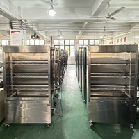 Rôtissoire à poulet au gaz de style armoire en acier inoxydable commercial CHUANGYU à 6/8 étages, peut rôtir 30 à 40 poulets en une fois