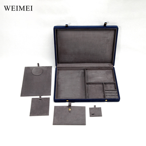 WEIMEI Personalise Velvet Jewelry <b>Box</b> Ring <b>Earrings</b> Necklace Display Jewelry Tray Custom Logo Necklace <b>Box</b> - Product Image 2