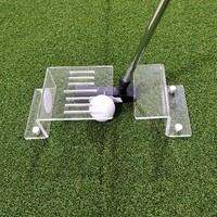 SwingPerfect Aides d'entraînement pour l'angle de maintien du putter de golf, Planche transparente en acrylique à double panneau, Entraîneur de putting à base plate pour la réduction des contraintes, LH RH