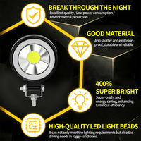 ELANPU - Luz de Trabajo LED Redonda de 4 Pulgadas, COB Súper Brillante, Haz de Luz Concentrado, Lámpara de Conducción de Aluminio, Impermeable, para Todoterreno, SUV, ATV, Camioneta, 12V 24V