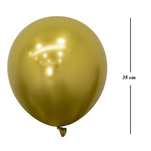 Ballons dorés métalliques 35 cm gonflables à l'air ou à l'hélium pour décorations d'anniversaire - Product Image 3