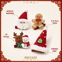 Pince à cheveux en acrylique Shily&OS motif Noël - Clips Père Noël, Bonhomme de neige et Oignon en pain d'épices pour femmes (Acrylique)