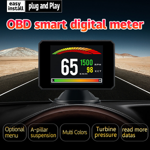 보드에 OBD HUD P16 진단 HUD 디스플레이 컴퓨터 자동차 수온 볼트 디지털 디스플레이 연료 소비 자동차 속도 게이지 - Product Image 4