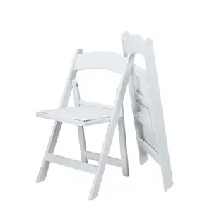 Wholesale Outdoor Stackable Garden White Padded Wimbledon Folding Resin Chair for Wedding and Party