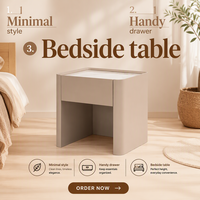 Table de chevet minimaliste beige de conception italienne, en MDF de qualité E0, avec plateau en bois, armoire de chambre à coucher de luxe pour la maison et la villa