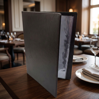 Porte-menu en PU noir gaufré personnalisé avec logo doré, classeur de liste de vins, porte-factures de restaurant, format A4 A5, utilisation hôtelière