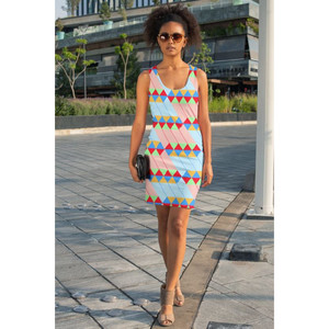 Robe à motifs graphiques (2) sublimée, coupée et cousue - Product Image 1
