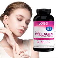 Kolagen Super tipe 1 & 3 6g Per pelayanan dengan Vitamin C & Biotin bebas Gluten mendorong kesehatan dewasa
