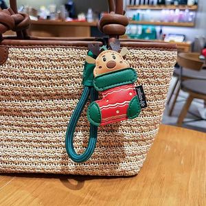 2026 Santa Claus PU Leather Keychain Cute Christmas Stockings Leather Pendant Creative Bag <b>Ornaments</b> - Product Image 3