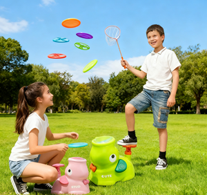 เครื่องป๊อปอัพกลางแจ้งสำหรับลูกสุนัข,ของเล่นปล่อยแผ่นดิสก์บินพร้อมแผ่นตาข่ายดักจับ8แผ่น - Product Image 6