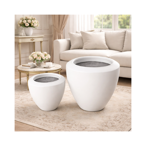 Pots de fleurs en fibre de verre sculptés à la main, prix avantageux, design moderne, écologiques, durables, légers et éco-responsables - Product Image 1