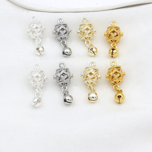 Colgante de Campana Retorcida con Circonita Bañada en Oro de 18K para Fabricación de Collares, Fornituras de Joyería, Formas Mixtas, Material de Cobre - Product Image 3