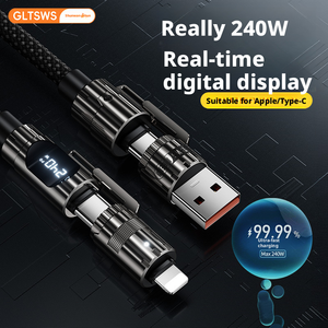 <span class=keywords><strong>Cable</strong></span> de Datos de 240W 4 en 1 con Pantalla LED Inteligente, <span class=keywords><strong>Cable</strong></span> de Carga Rápida con Tejido de Nailon de 1.5M - Product Image 4