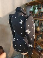 Veste de costume à manches longues noire à paillettes de papillon et cristaux, col en V, pour femmes, tenue de scène, danse, soirée, club, blazer, manteau