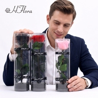 Rose Éternelle Personnalisée pour Festival, Branche Unique, Bouquet de Fleurs Éternelles, Rose Préservée avec Tige