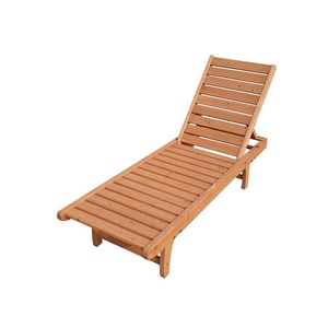 HE-tumbona de lujo para exteriores, silla de ocio de madera, tumbona para patio y piscina - Product Image 6