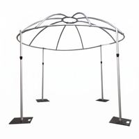 Support de toile de fond en forme de champignon de 3 m de diamètre, 4 montants, 8 anneaux sectionnels, 8 barres de support réglables, pour événements et mariages, OEM ODM
