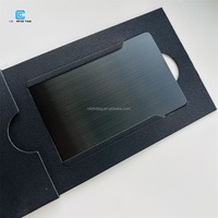 Cartes de visite en métal à puce NFC noir brosse intelligente imprimable en acier inoxydable carte-cadeau d'adhésion