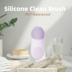 แปรงทำความสะอาดผิวหน้าซิลิโคนไฟฟ้ากันน้ำ IPX6 แบบชาร์จได้ อุปกรณ์ดูแลผิวหน้า - Product Image 1