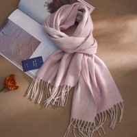 Écharpe 100% laine pour femmes, douce et chaude, bicolore, écharpe d'hiver avec franges, couleur unie, écharpe confortable pour le temps froid, écharpe en laine OEM/ODM