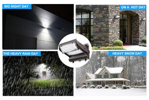 إضاءة جدارية خارجية مربعة بتقنية LED قابلة للدوران 270 درجة مع مستشعر ضوئي 60-240 واط مقاومة للماء IP65 من سبائك الألومنيوم + ناشر ضوء من البولي كربونات - Product Image 6