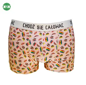 Custom logo waistband boxers shorts all over print shorts mens underwear