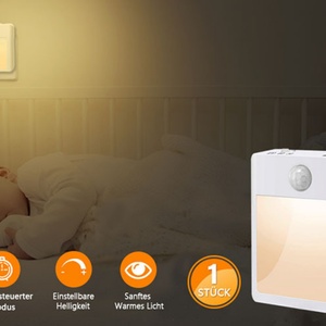 Modern <b>LED</b> Plug-in Smart Human Body Induction <b>Sensor</b> Night <b>Light</b> Warm White <b>Light</b> Dimmable PC Material for Bedroom Bedside Use - Product Image 5