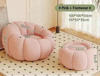 Venta Directa de Fábrica, Sofá Sherpa en Forma de Calabaza con Estructura Compresible, Ecológico y Duradero, Sofá Individual para Sala de Estar de Apartamento