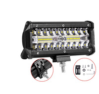 Barres lumineuses LED combinées JHS 7 pouces, faisceau spot et large, DRL, lampe de conduite tout-terrain, lampe de travail rechargeable pour voiture, camion