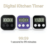 Timer Dapur Digital Mini Warna-warni dengan Magnet Kuat dan Lubang Gantung, Tombol Start Stop, Penghitung Mundur Elektronik, Penghitung Naik, Kubus Fokus Belajar