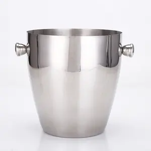 Custom 1500ml Ice Bucket Cooler For Parties Stainless Steel Wine Champagne Frozen Ice Bucket Single Wall Beer Holder Portable
