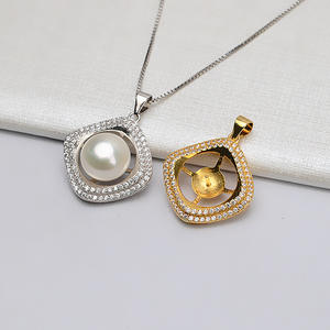 Support de pendentif en argent S925 pour collier de perles de 14-15 mm, accessoires de bijoux DIY, trouvailles semi-finies - Product Image 1