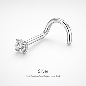 <span class=keywords><strong>Piercing</strong></span> de Nariz de Acero Inoxidable 316L con Zirconia Cúbica, en Forma de L, Recto y Curvo, Hipoalergénico, para <span class=keywords><strong>Mujer</strong></span> - Product Image 6