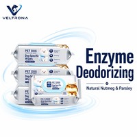 Lingettes nettoyantes jetables non tissées pour animaux de compagnie, sans alcool, parfumées aux fruits, emballées individuellement, spécifiques aux chats, pour pattes, oreilles et corps