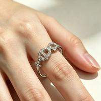 Bagues en laiton plaqué platine, pierres étincelantes élégantes pour les fêtes d'anniversaire, les mariages, les anniversaires de mariage, bijoux de mode, cadeaux