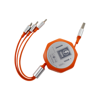 Nuevo Cable de Datos Retráctil 3 en 1, Cable USB Elástico de Carga Rápida Portátil, Cable de Carga para Teléfono
