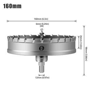 Vástago Triangular de 12mm, 105mm-160mm, sierra perforadora de aleación de acero de tungsteno de alta calidad, cortador duro TCT de acero inoxidable para madera y acero - Product Image 6