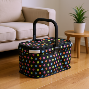 Genius Shopping <b>Basket</b> Falko Polka Dot Design <b>Large</b> Capacity Storage <b>Basket</b> - Product Image 3