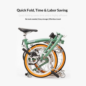 Ultra-light Three-Folding 16-Inch 7-Speed Double V Chromium Molybdenum Steel Retro Folding 85kg Load Capacity 1 7-speed Folding - Product Image 5