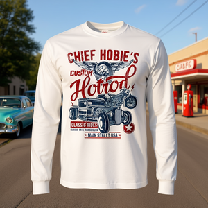 T-shirt à manches longues personnalisé de Chief Hobie, modèle Hotrod, Classic Rides Main Street Usa - Product Image 3