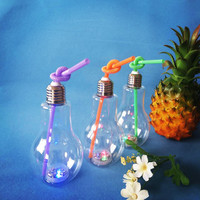 Festival décoration 320 500ml nouveau produit coloré en plastique ampoule tasse Led l'ampoule en forme de tasse bouteille clair bouteilles pour animaux de compagnie