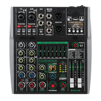 Console de mixage audio professionnelle pour spectacle en direct, 4 canaux, 99 effets DSP, enregistrement BT USB, 2 stéréo, égaliseur 7 bandes pour soirée